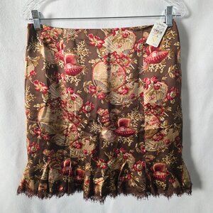 NWT Nanette Lepore silk & lace skirt